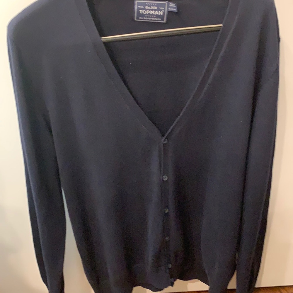 Men’s V-Neck Blue Sweater from Topman Store NYC.